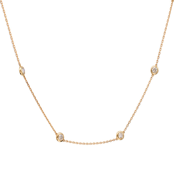 14k Yellow Gold Diamonds By The Yard Necklace Necklaces Jack Weir & Sons   