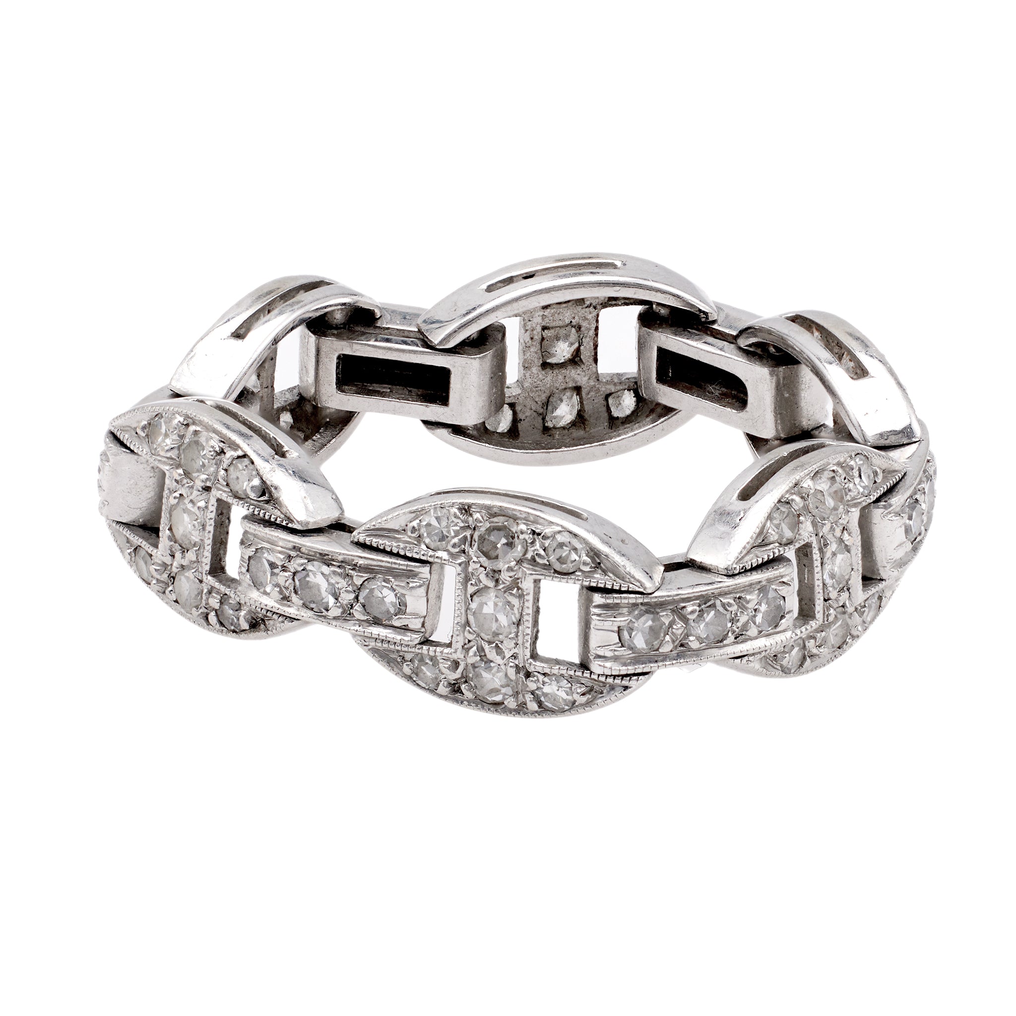 Art Deco Diamond Platinum Flexible Ring Rings Jack Weir & Sons   