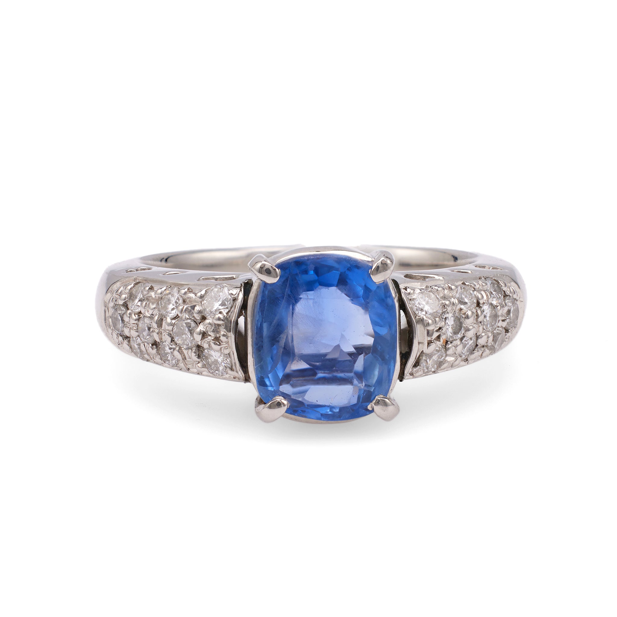 Vintage Sapphire Diamond Platinum Ring Rings Jack Weir & Sons   