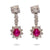 Pair of Vintage Ruby Diamond 18k White Gold Drop Earrings Earrings Jack Weir & Sons   