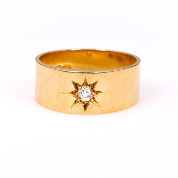 Victorian English Diamond 18k Yellow Gold Ring