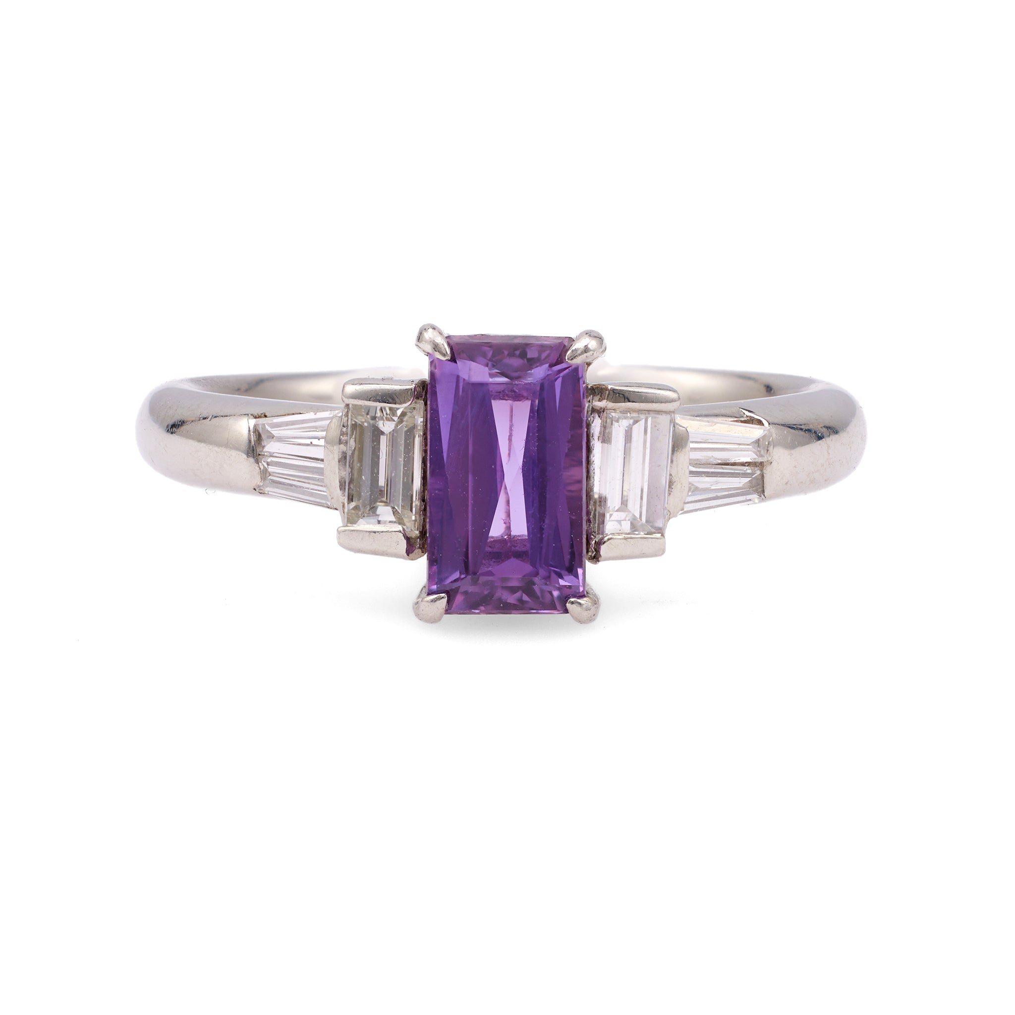 Purple Sapphire Diamond Platinum Ring Rings Jack Weir & Sons   