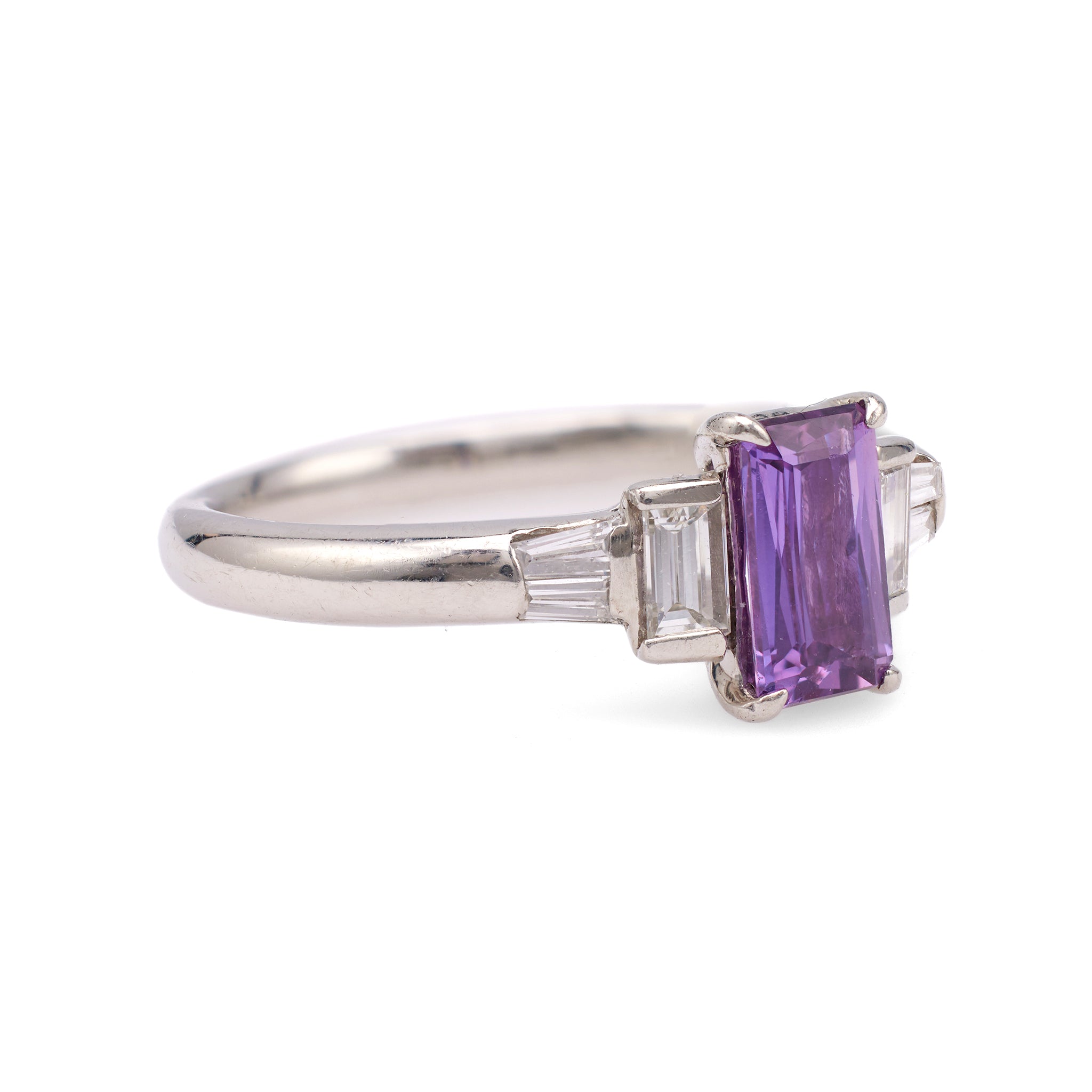 Purple Sapphire Diamond Platinum Ring Rings Jack Weir & Sons   