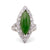 Mid-Century Jadeite Diamond 14k White Gold Navette Ring Rings Jack Weir & Sons   