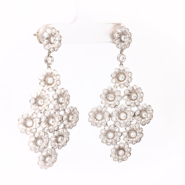 Vintage Tiffany & Co. Diamond Platinum Rose Chandelier Earrings