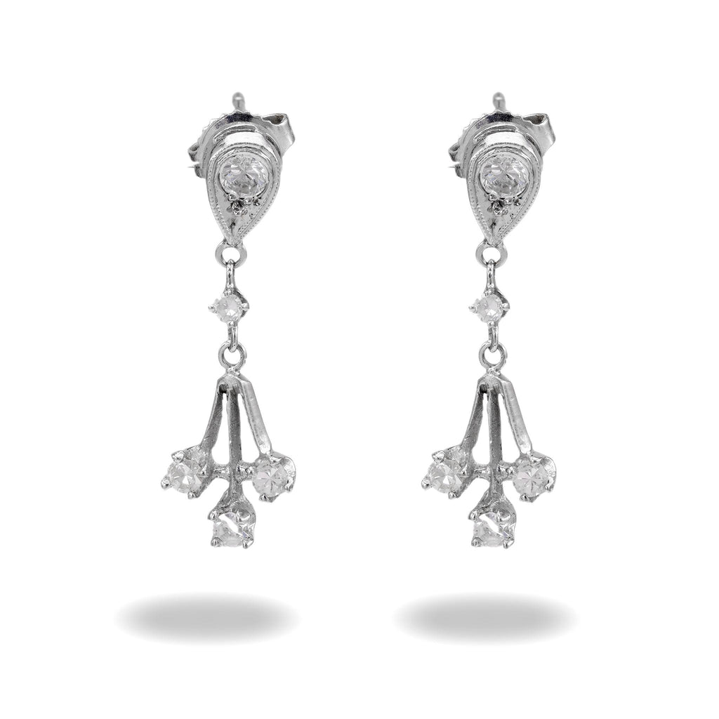 Diamond Drop Earrings in 14k White Gold Earrings Jack Weir & Sons   