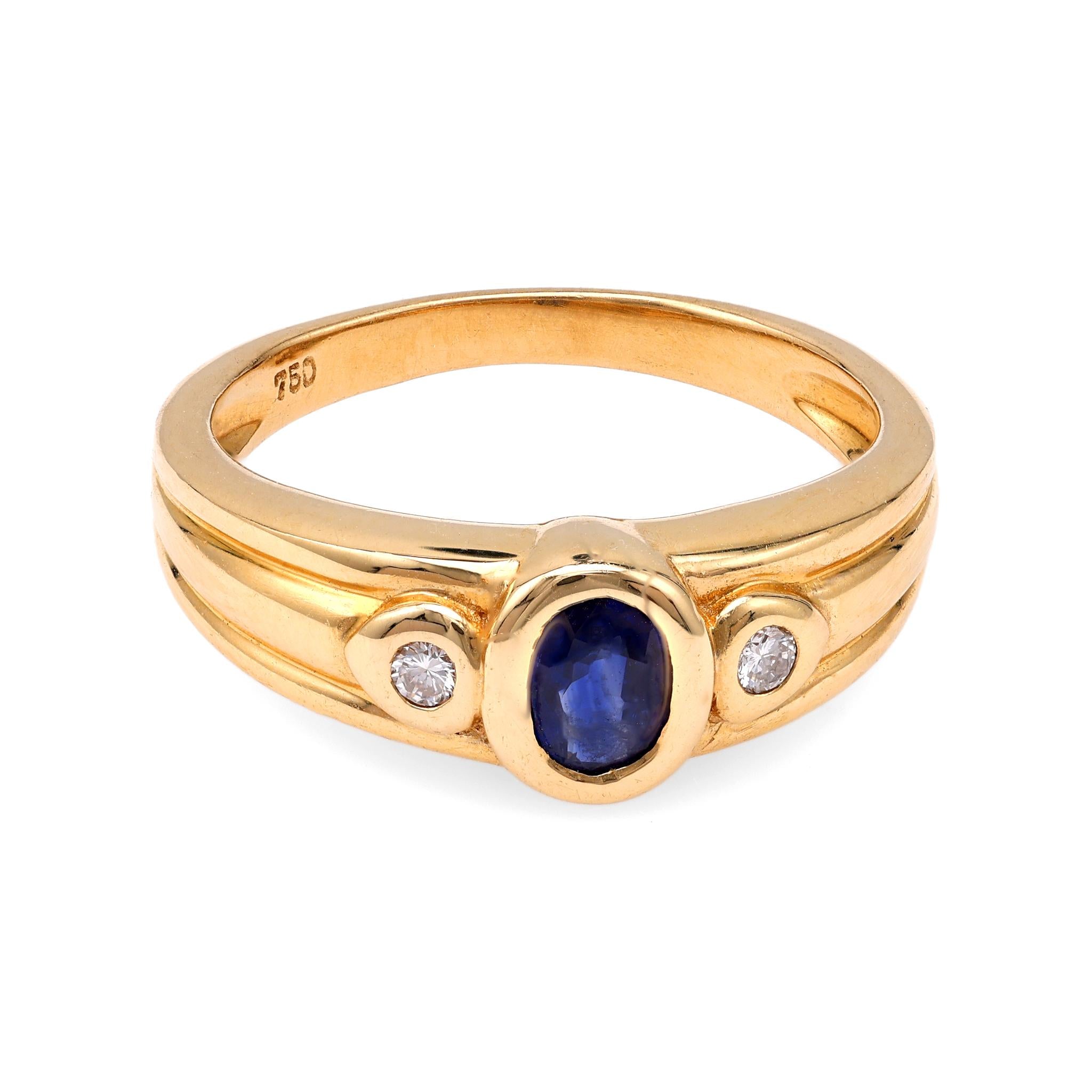 Sapphire and Diamond Three-Stone Ring  Jack Weir & Sons   