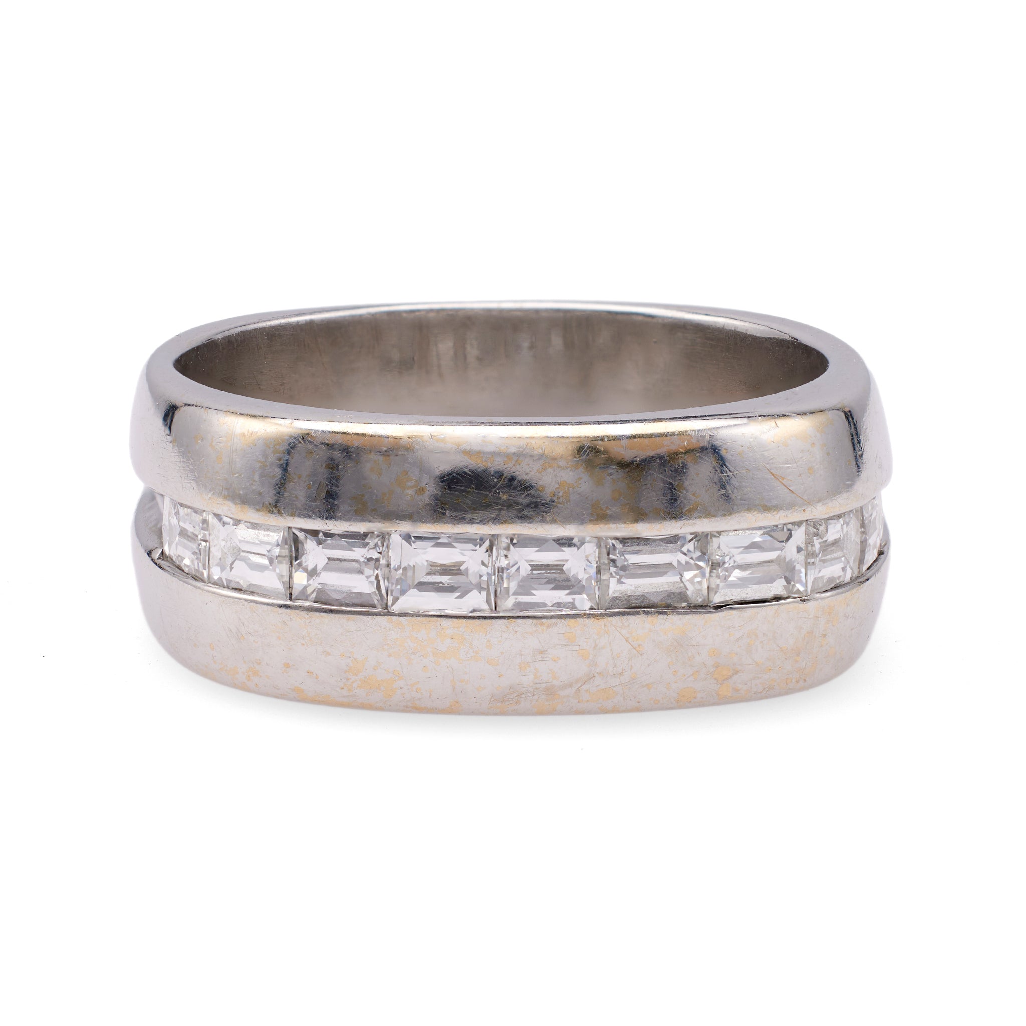 Vintage Diamond 18k White Gold Band Ring Rings Jack Weir & Sons   