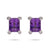 Modern Amethyst Diamond White Gold Stud Earrings Earrings Jack Weir & Sons   