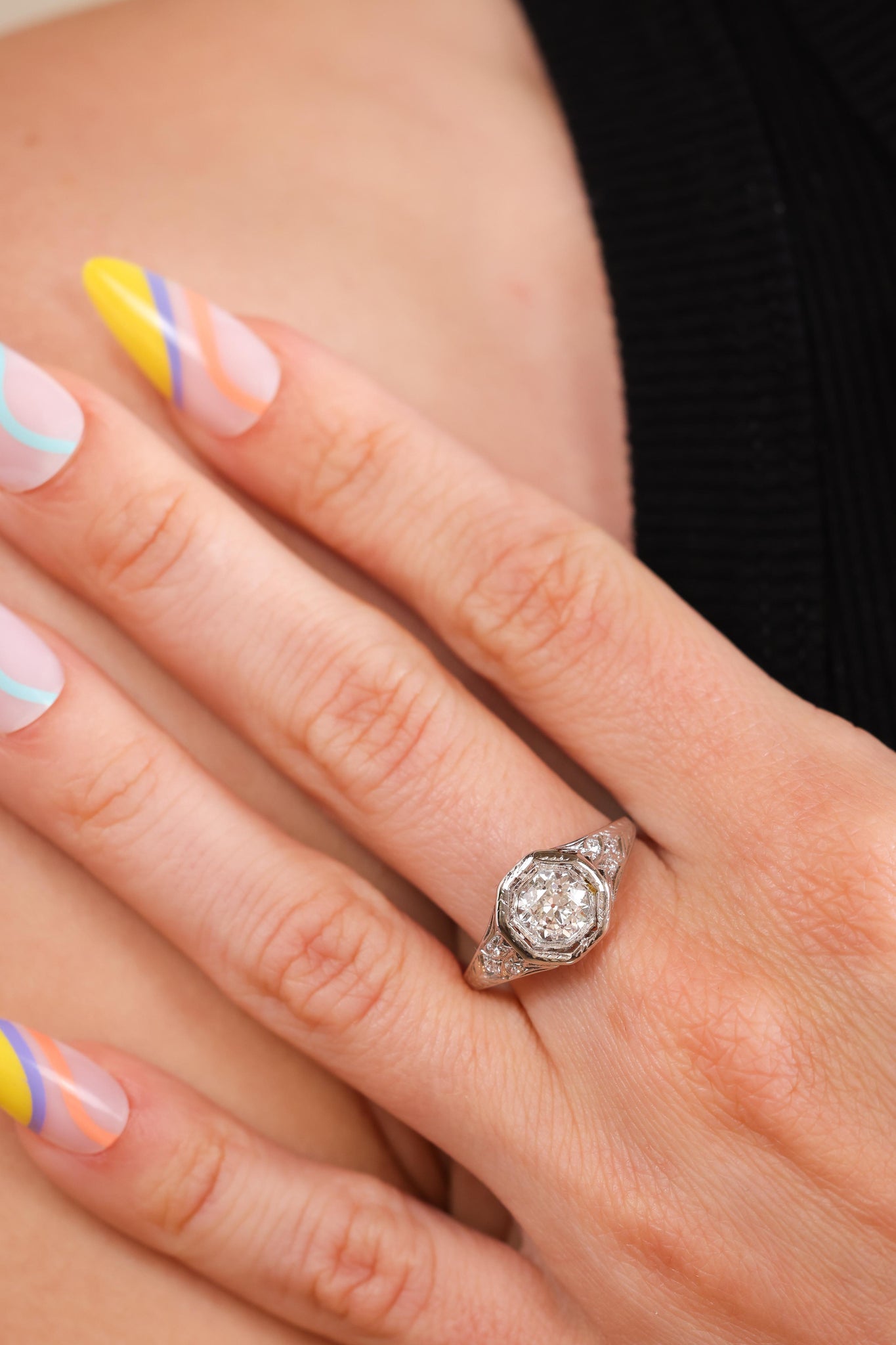 Edwardian Platinum Diamond Ring