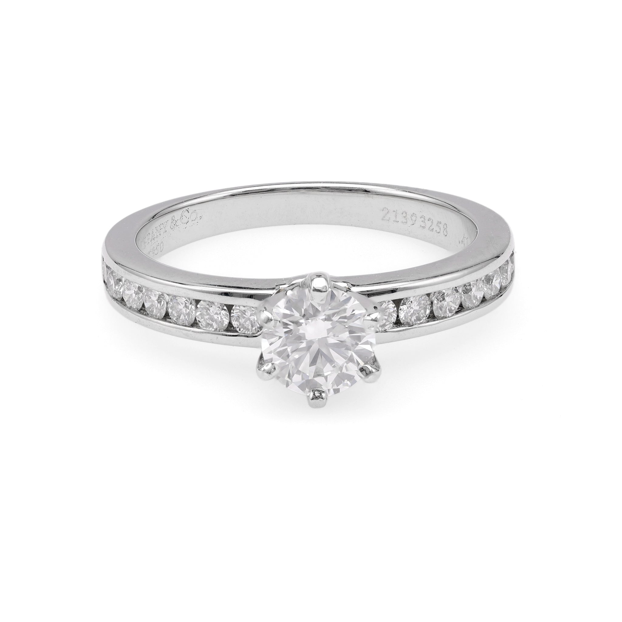 Tiffany & Co. 0.41 Carat Round Brilliant Cut Diamond Platinum Ring Rings Jack Weir & Sons   