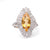 Vintage Citrine Diamond Platinum Ballerina Ring  Jack Weir & Sons   