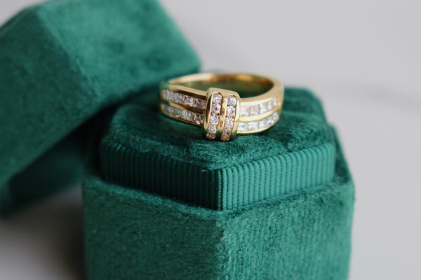 Vintage Diamond 18k Yellow Gold Ring Rings Jack Weir & Sons   