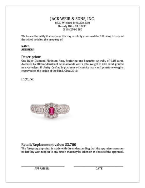 Ruby Diamond Platinum Ring Rings Jack Weir & Sons   