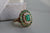 Victorian Revival Emerald Diamond 14k Yellow Gold Cluster Ring Rings Jack Weir & Sons   