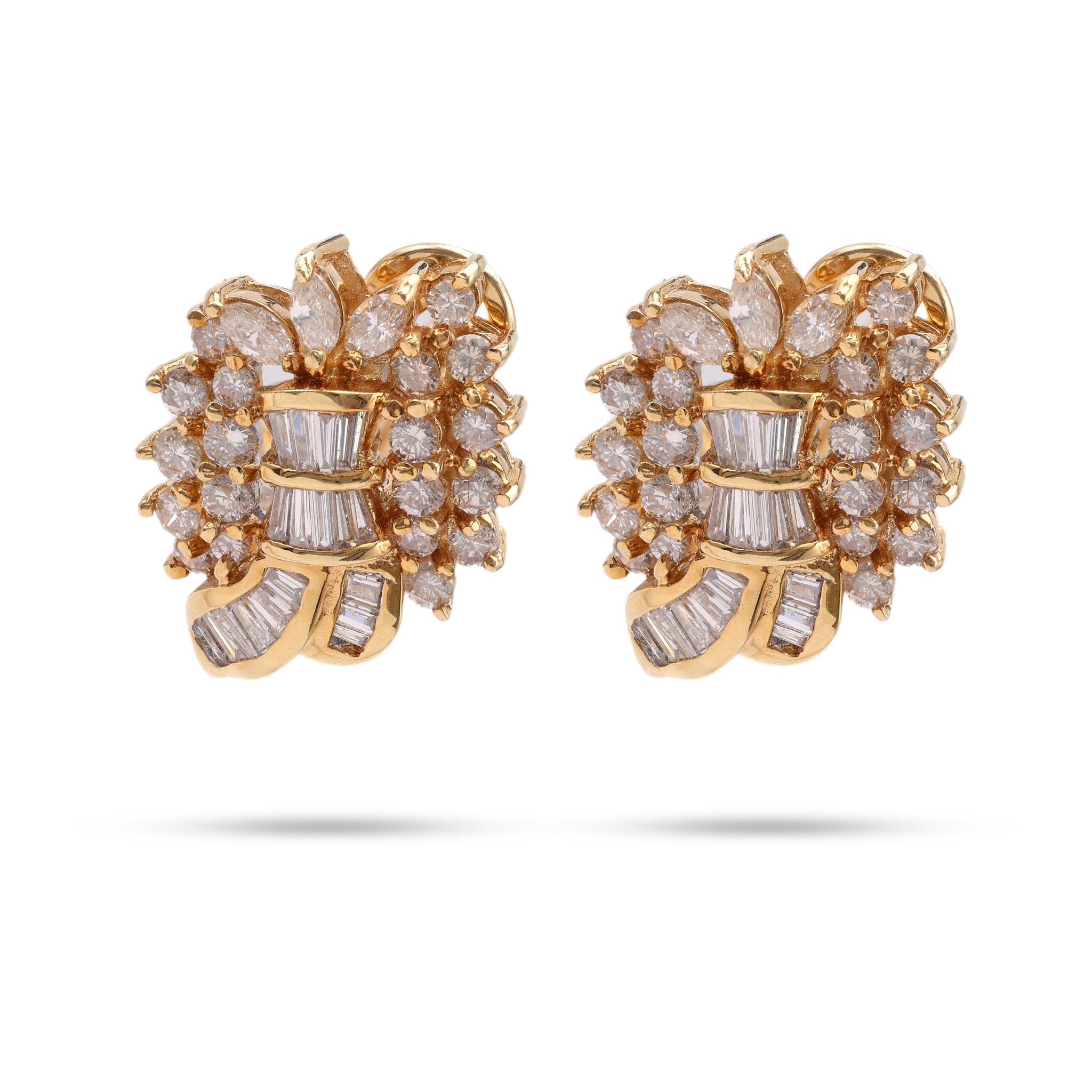Vintage Diamond 18k Yellow Gold Earrings Earrings Jack Weir & Sons   