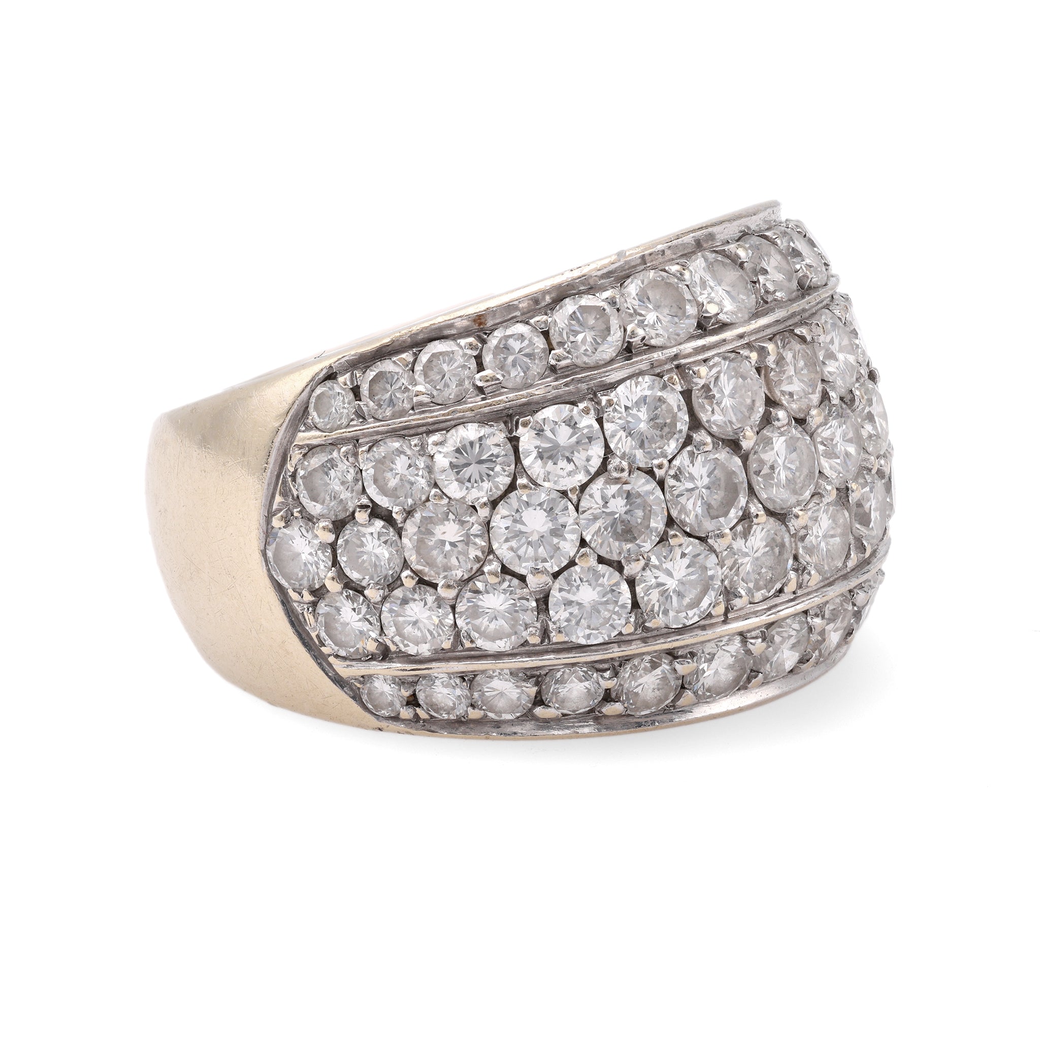 Vintage Diamond 18k White Gold Band Ring
