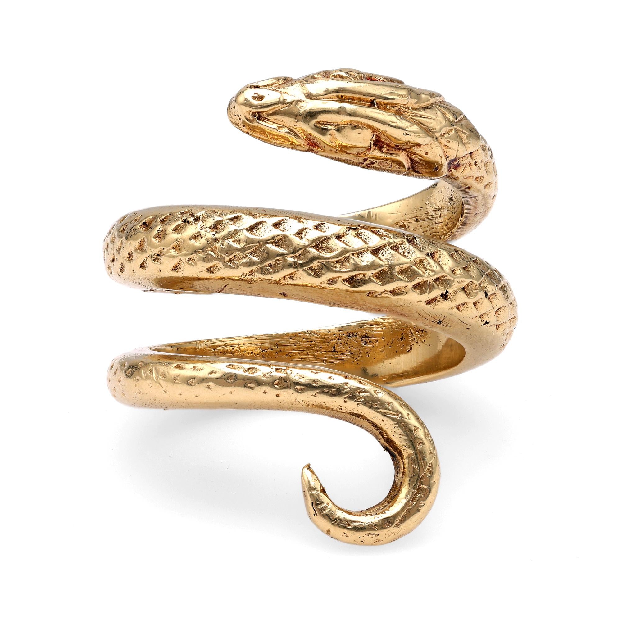 Mid-Century Gold Snake Ring  Jack Weir & Sons   