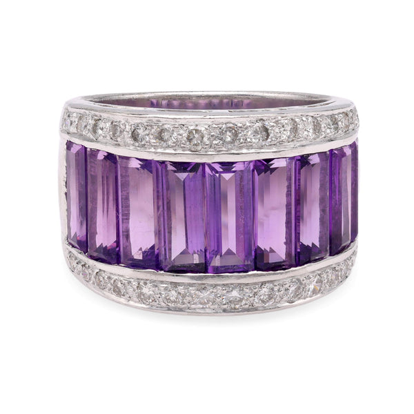 Amethyst Diamond Platinum Band Rings Jack Weir & Sons   