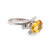 Mid Century GIA 2 Carat Yellow Sapphire Diamond 14K White Gold Ring Rings Jack Weir & Sons   