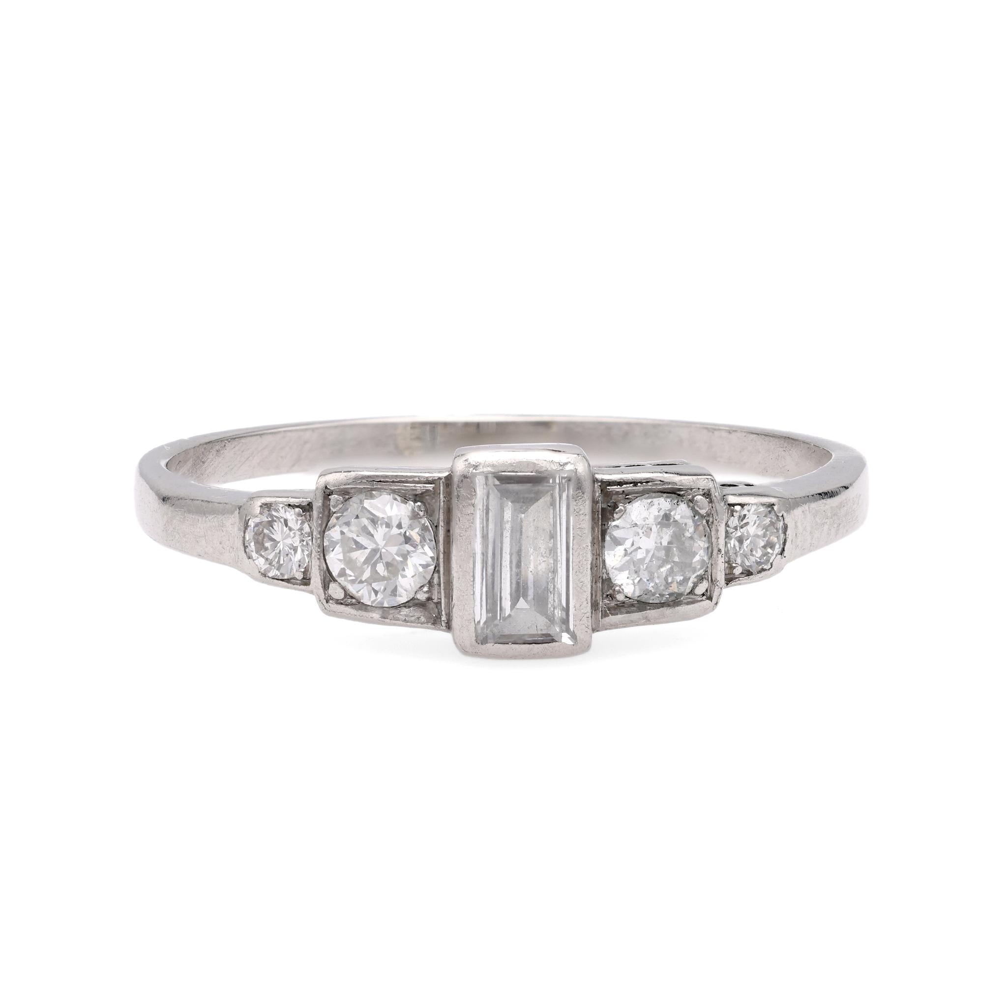 Art Deco Diamond Platinum Engagement Ring  Jack Weir & Sons   