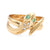 Vintage Austrian Emerald Diamond 14k Yellow Gold Snake Ring.  Jack Weir & Sons   