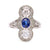 Art Deco Revival Sapphire Diamond 18k White Gold Ring  Jack Weir & Sons   