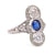 Art Deco Revival Sapphire Diamond 18k White Gold Ring  Jack Weir & Sons   