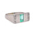Retro Austrian Emerald Diamond Platinum Ring  Jack Weir & Sons   
