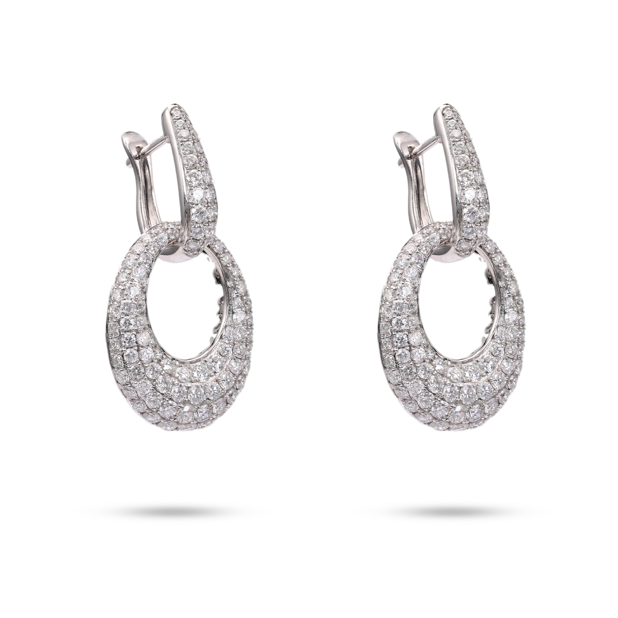 4.99 Carat Total Weight Diamond 18k White Gold Day to Night Earrings