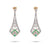 Art Deco Inspired Diamond Emerald 14k Gold Dangle Earrings Earrings Jack Weir & Sons   