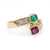 Emerald Ruby Diamond Yellow Gold Bypass Ring  Jack Weir & Sons   