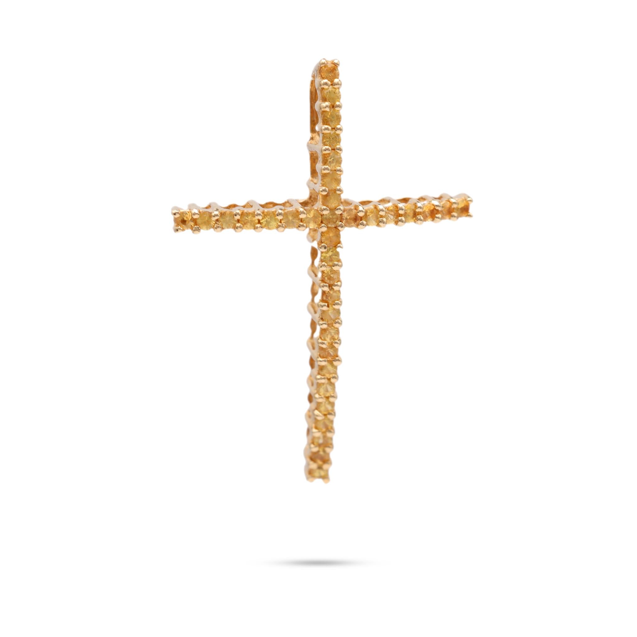 Levian Yellow Sapphire Gold Cross Pendant  Jack Weir & Sons   