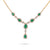 Emerald Diamond Yellow Gold Lariat Necklace Necklaces Jack Weir & Sons   