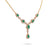 Emerald Diamond Yellow Gold Lariat Necklace Necklaces Jack Weir & Sons   