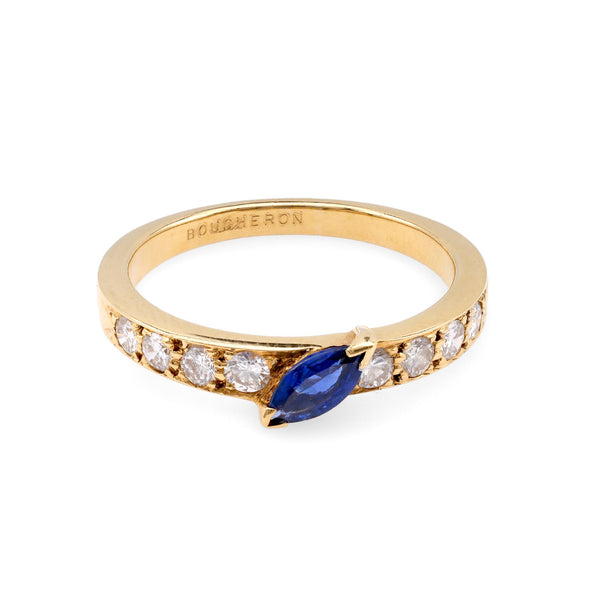 Boucheron Paris Sapphire Diamond Yellow Gold Ring Rings Boucheron   