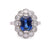 French Art Deco Sapphire Diamond Platinum Cluster Ring Rings Jack Weir & Sons   