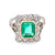 Art Deco Inspired GIA 1.4 Carat Emerald Diamond Cluster Ring  Jack Weir & Sons   