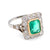Art Deco Inspired GIA 1.4 Carat Emerald Diamond Cluster Ring  Jack Weir & Sons   