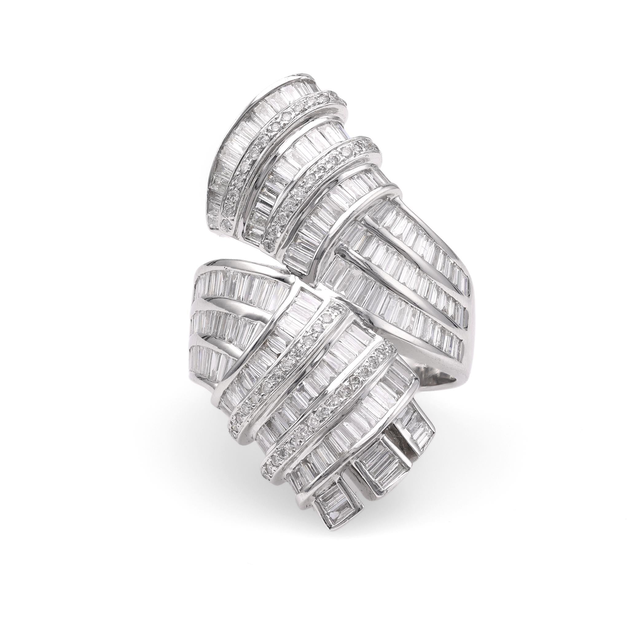 French 6 Carat Diamond White Gold Cocktail Ring  Jack Weir & Sons   
