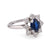 French Sapphire Diamond Platinum and White Gold Cluster Ring  Jack Weir & Sons   