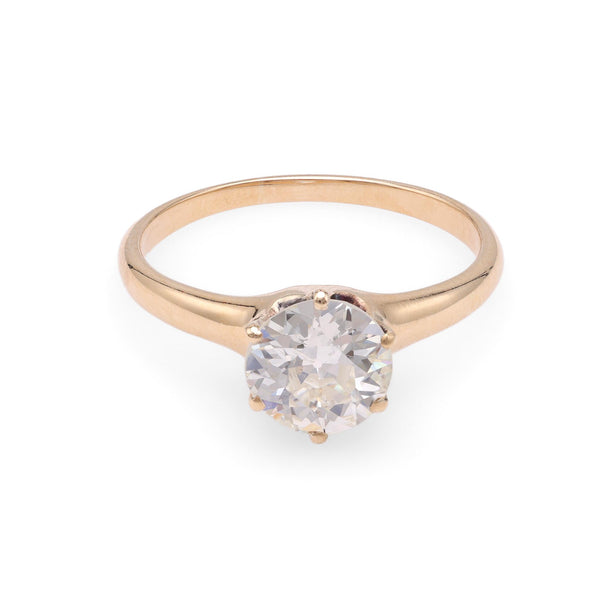 Victorian GIA 0.98 Carat Diamond Yellow Gold Solitaire Engagement Ring Rings Jack Weir & Sons   