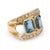 Vintage Blue Topaz Diamond Yellow Gold Cocktail Ring  Jack Weir & Sons   
