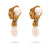 Mid-Century White Coral Diamond Yellow Gold Drop Earrings  Jack Weir & Sons   