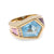Modern Blue Topaz Amethyst Diamond Abstract Yellow Gold Ring  Jack Weir & Sons   