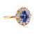 Vintage Inspired Sapphire Diamond 18K Yellow Gold Cluster Ring Rings Jack Weir & Sons