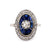 French Art Deco Diamond Sapphire White Gold Engagement Ring  Jack Weir & Sons   