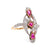 French Ruby Diamond Two Tone Navette Ring  Jack Weir & Sons   