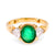 Vintage French Emerald Diamond 18K Yellow Gold Three Stone Ring  Jack Weir & Sons   