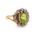 Victorian Peridot Fancy Brown Diamond 18K Rose Gold Cluster Ring  Jack Weir & Sons   